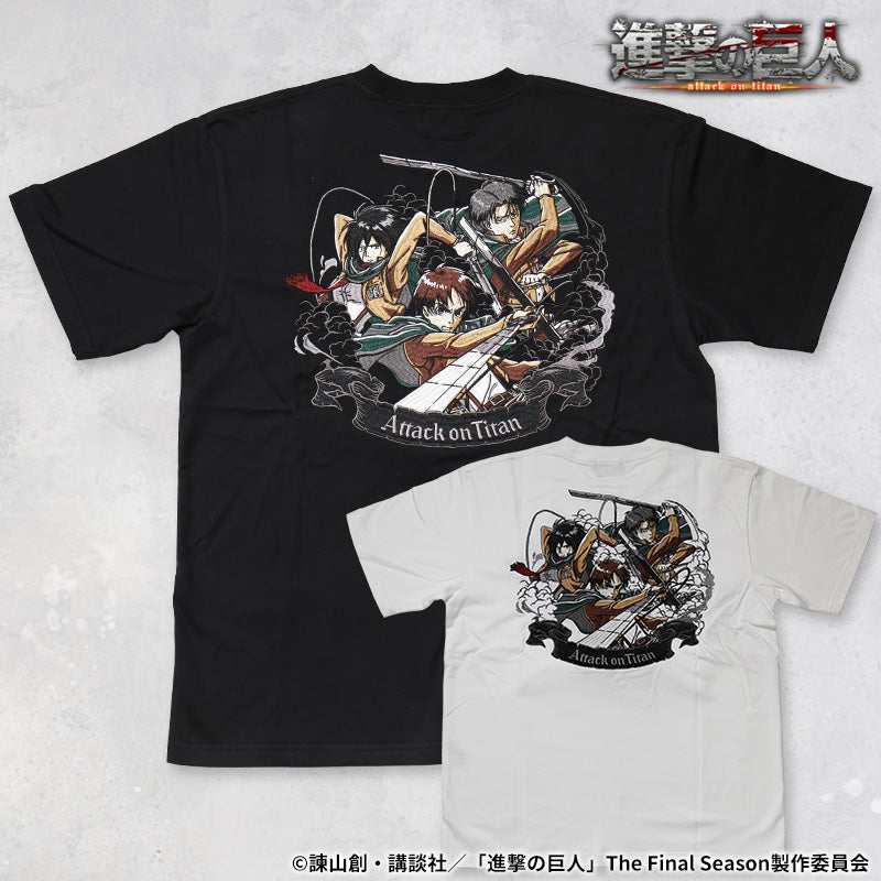 TVアニメ『進撃の巨人』 天竺 Tシャツ 半袖Tee エレン＆ミカサ