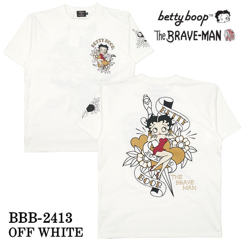 THE BRAVEMAN×BETTY BOOP ベティーブープ 天竺 半袖Tシャツ bbb-2413