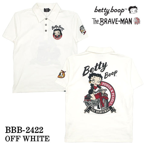 THE BRAVEMAN×BETTY BOOP ベティ・ブープ ベア天竺 半袖ポロシャツ bbb-2422