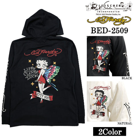 Ed Hardy BETTY BOOP F/Z PARKA HOODIE エドハーディー ベディ コラボ 天竺 パーカー bed-2509