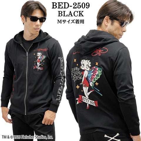 Ed Hardy BETTY BOOP F/Z PARKA HOODIE エドハーディー ベディ コラボ 天竺 パーカー bed-2509