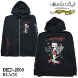 Ed Hardy BETTY BOOP F/Z PARKA HOODIE エドハーディー ベディ コラボ 天竺 パーカー bed-2509