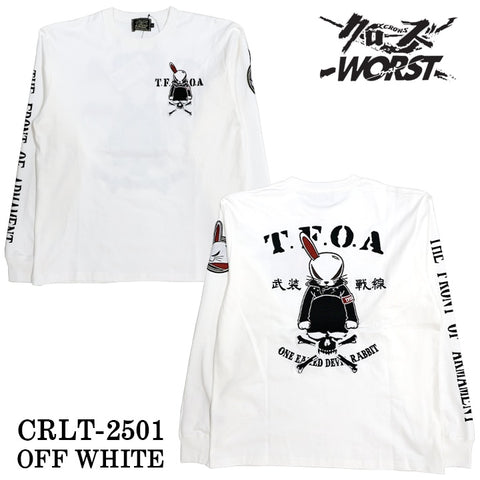 CROWS×WORST TEE L/S T-SHIRT DEATH RABBIT クローズ ワースト 武装戦線 デスラビット 天竺 長袖Tシャツ ロンTEE crlt-2501