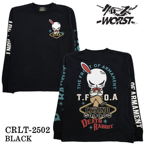 CROWS×WORST TEE L/S T-SHIRT DEATH RABBIT クローズ ワースト 武装戦線 デスラビット 天竺 長袖Tシャツ ロンTEE crlt-2502