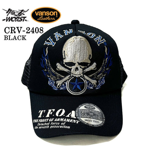 VANSON×CROWS×WORST バンソン 武装戦線 コラボ ツイルメッシュキャップ 帽子 crv-2408