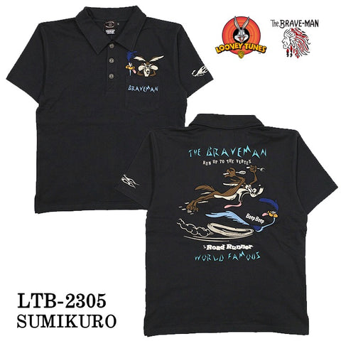 THE BRAVEMAN×LOONEY TUNES ルーニーチューンズ コラボ 天竺 半袖ポロシャツ ltb-2305