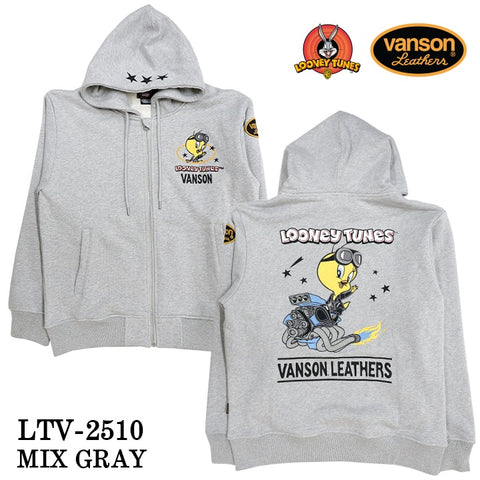 VANSON×LOONEY TUNES Warner BROS SWEATSHIRT PARKA HOODIE バンソン ルーニー ワーナー コラボ 裏毛 F/Zパーカー ltv-2510
