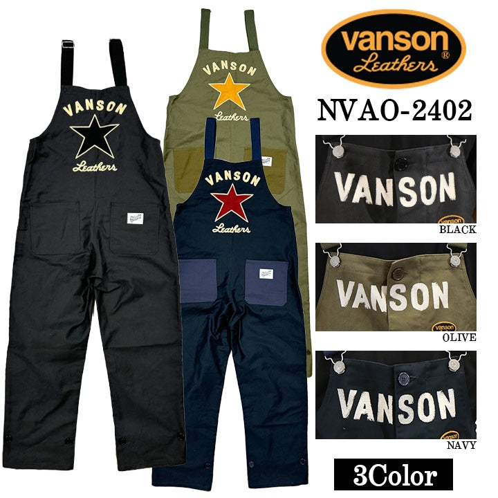 VANSON バンソン デッキ オーバーオール nvao-2402 – NEVERMIND