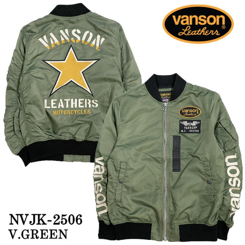 VANSON MA-1 FLIGHT JACKET バンソン ナイロン フライトジャケット 中綿無し nvjk-2506