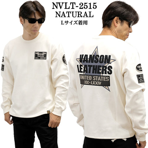 VANSON TEE PLATING CREW NECK PULLOVER T-SHIRT バンソン 起毛プレーティング プルオーバー Tシャツ nvlt-2515