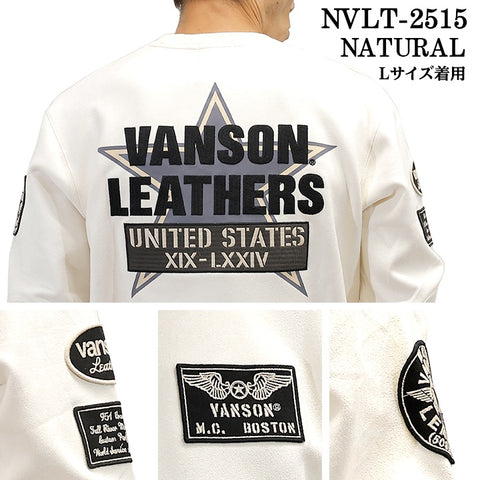 VANSON TEE PLATING CREW NECK PULLOVER T-SHIRT バンソン 起毛プレーティング プルオーバー Tシャツ nvlt-2515