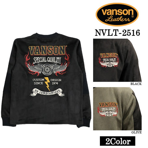 VANSON TEE PLATING CREW NECK PULLOVER T-SHIRT バンソン 起毛プレーティング プルオーバー Tシャツ nvlt-2516