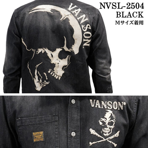 VANSON TWILL L/S SHIRT バンソン ツイル 長袖シャツ nvsl-2504