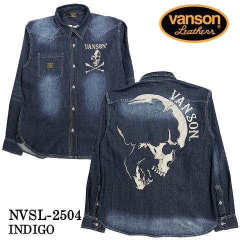 VANSON TWILL L/S SHIRT バンソン ツイル 長袖シャツ nvsl-2504