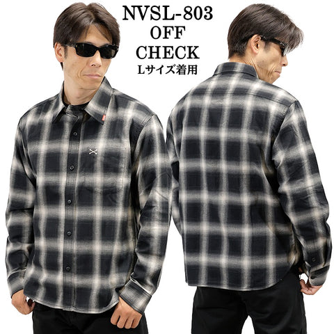 VANSON L/S SHIRT バンソン 長袖シャツ ワンポイント シャツ nvsl-803-nc3
