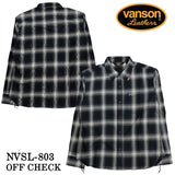 VANSON L/S SHIRT バンソン 長袖シャツ ワンポイント シャツ nvsl-803-nc3