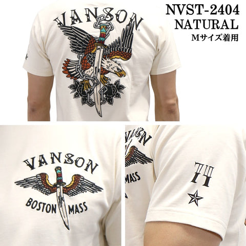 VANSON バンソン 天竺 半袖Tシャツ nvst-2404