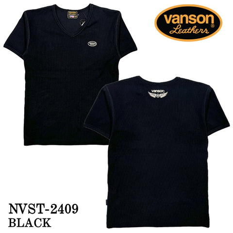 VANSON バンソン テレコ Vネック 半袖Tシャツ nvst-2409
