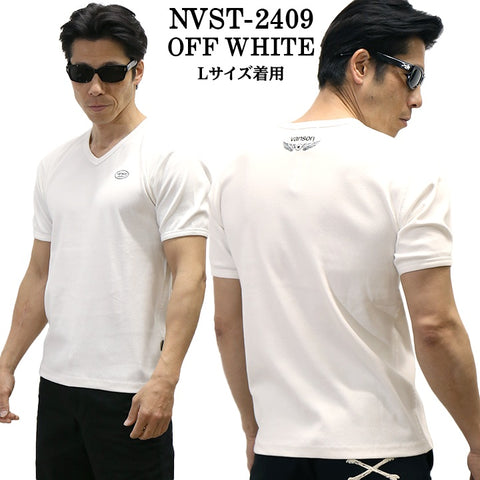 VANSON バンソン テレコ Vネック 半袖Tシャツ nvst-2409