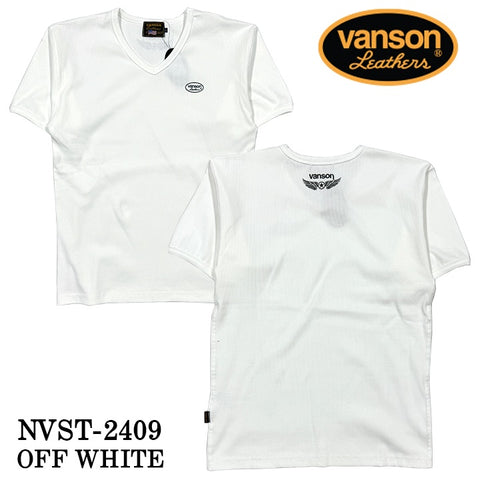 VANSON バンソン テレコ Vネック 半袖Tシャツ nvst-2409