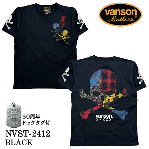 VANSON バンソン 50周年記念モデル 天竺 半袖Tシャツ nvst-2412