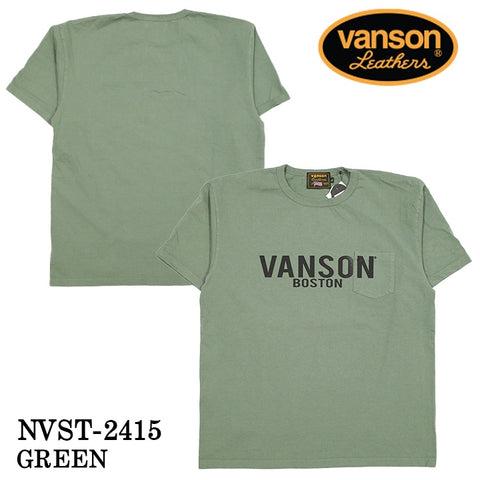 VANSON バンソン ヘヴィーオンス天竺 Made in USA ポケット 半袖Tシャツ nvst-2415