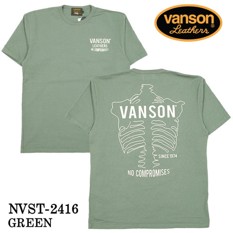 VANSON バンソン ヘヴィーオンス天竺 Made in USA 半袖Tシャツ nvst-2416