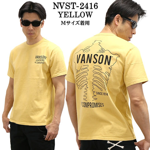 VANSON バンソン ヘヴィーオンス天竺 Made in USA 半袖Tシャツ nvst-2416