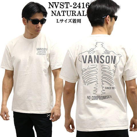 VANSON バンソン ヘヴィーオンス天竺 Made in USA 半袖Tシャツ nvst-2416