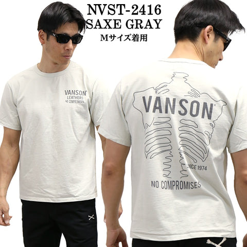 VANSON バンソン ヘヴィーオンス天竺 Made in USA 半袖Tシャツ nvst-2416