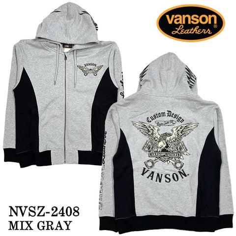 VANSON バンソン 裏毛F/Zパーカー メンズ nvsz-2408