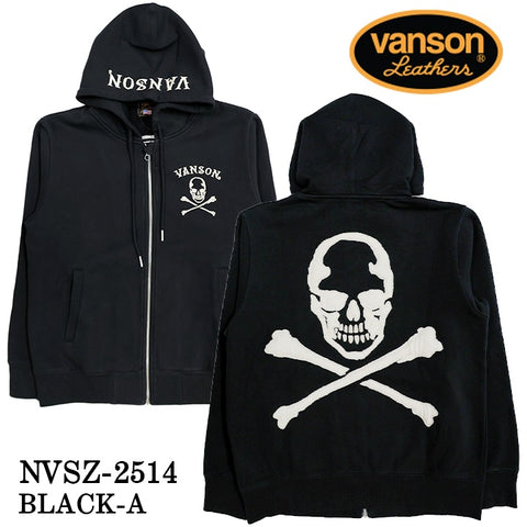 VANSON SWEATSHIRT PARKA HOODIE バンソン 裏毛 スウェット F/Z パーカー nvsz-2514