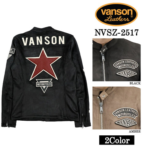 VANSON PLATING RIDERS JACKET バンソン 起毛プレーティング ライダース ジャケット nvsz-2517