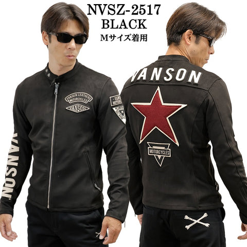 VANSON PLATING RIDERS JACKET バンソン 起毛プレーティング ライダース ジャケット nvsz-2517