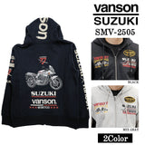 SUZUKI VANSON SWEATSHIRT F/Z PARKA HOODIE スズキ バンソン コラボ 裏毛 スウェット プルパーカー smv-2505