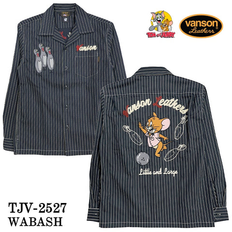VANSON×TOM&JERRY TEILL L/S SHIRT バンソン トムとジェリー コラボ ツイル 長袖シャツ tjv-2527