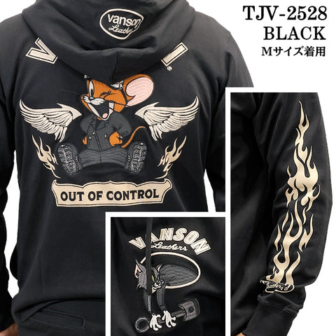 VANSON×TOM&JERRY PARKA HOODIE バンソン トムとジェリー コラボ 天竺 F/Zパーカー tjv-2528