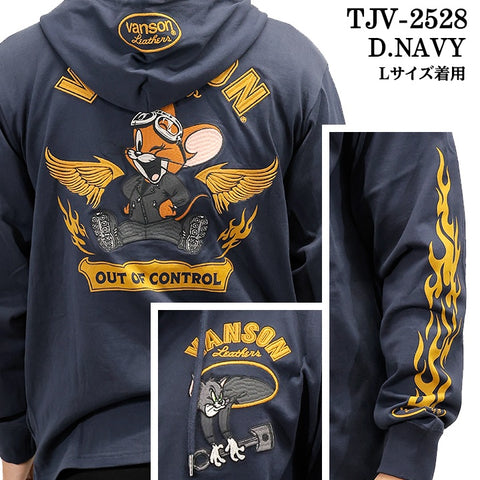 VANSON×TOM&JERRY PARKA HOODIE バンソン トムとジェリー コラボ 天竺 F/Zパーカー tjv-2528