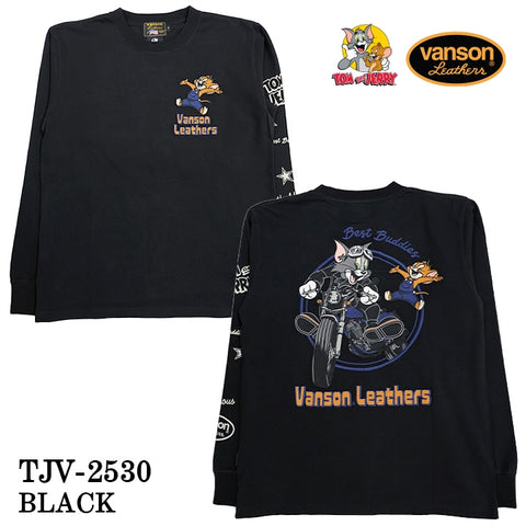 VANSON TOM&JERRY TEE L/S T-SHIRT バンソン トムとジェリー コラボ 天竺 ロンTEE 長袖Tシャツ tjv-2530