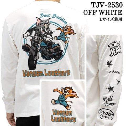 VANSON TOM&JERRY TEE L/S T-SHIRT バンソン トムとジェリー コラボ 天竺 ロンTEE 長袖Tシャツ tjv-2530