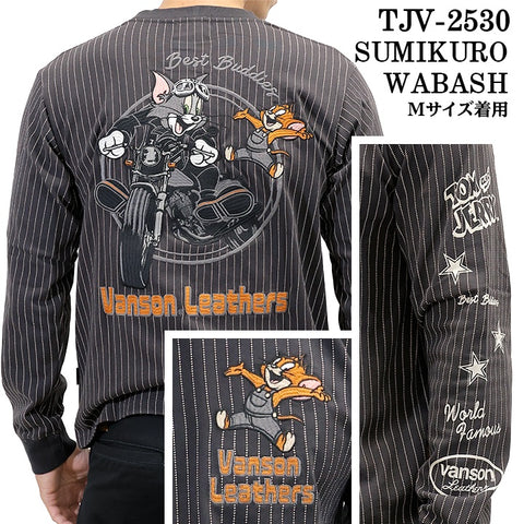 VANSON TOM&JERRY TEE L/S T-SHIRT バンソン トムとジェリー コラボ 天竺 ロンTEE 長袖Tシャツ tjv-2530