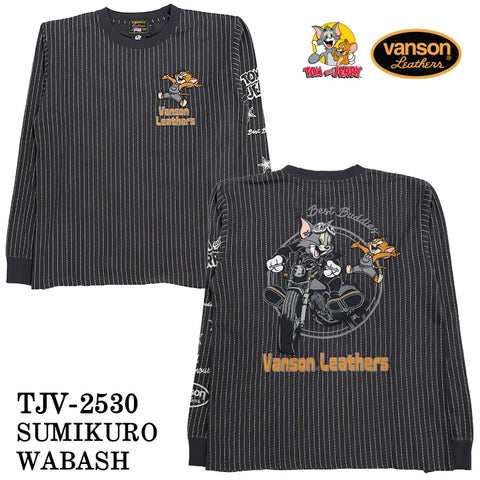 VANSON TOM&JERRY TEE L/S T-SHIRT バンソン トムとジェリー コラボ 天竺 ロンTEE 長袖Tシャツ tjv-2530