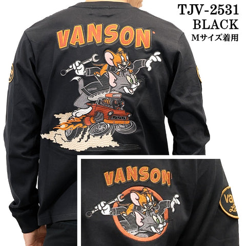 VANSON TOM&JERRY TEE L/S T-SHIRT バンソン トムとジェリー コラボ 天竺 ロンTEE 長袖Tシャツ tjv-2531