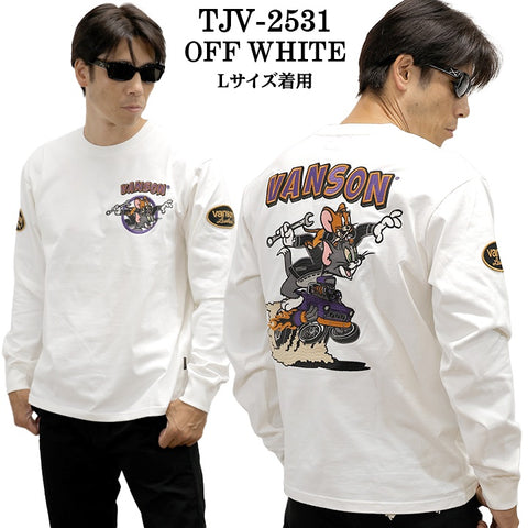 VANSON TOM&JERRY TEE L/S T-SHIRT バンソン トムとジェリー コラボ 天竺 ロンTEE 長袖Tシャツ tjv-2531