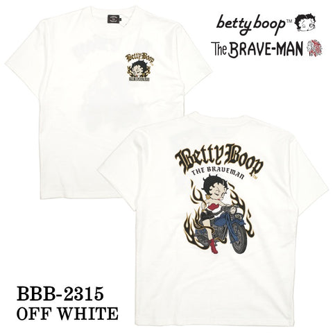 THE BRAVEMAN×BETTY BOOP ベティ・ブープ 天竺 半袖Tシャツ bbb-2315