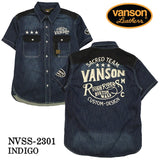 VANSON バンソン デニムシャツ 半袖シャツ nvss-2301