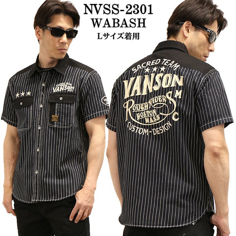 VANSON バンソン デニムシャツ 半袖シャツ nvss-2301