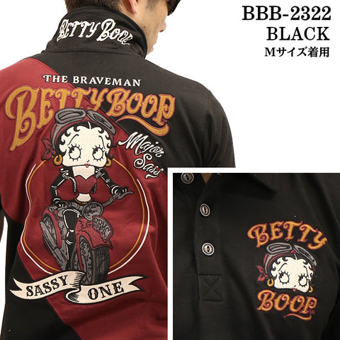 THE BRAVEMAN×BETTY BOOP ベティ・ブープ 半袖ポロシャツ bbb-2322