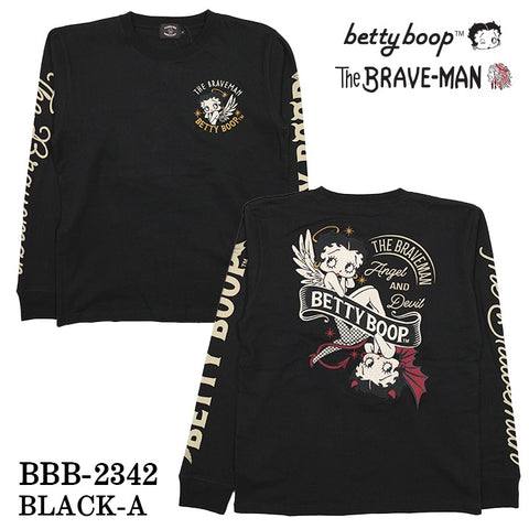 THE BRAVEMAN×BETTY BOOP ベティーブープ 天竺長袖Tシャツ ロンTEE bbb-2342