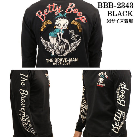 THE BRAVEMAN×BETTY BOOP ベティーブープ OE天竺長袖Tシャツ ロンTEE bbb-2343